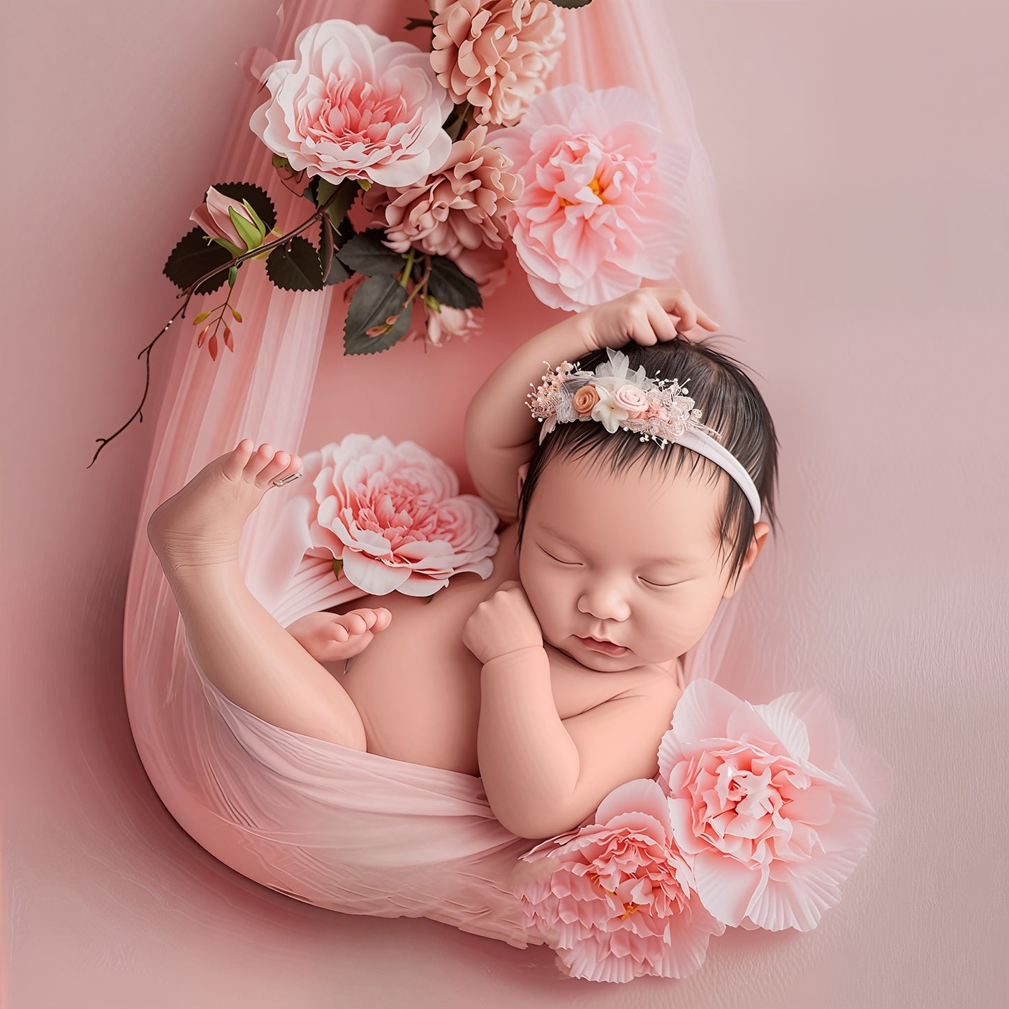 Avezano Newborn Pink Wrap Cloth Wrapped Baby Photo Prop