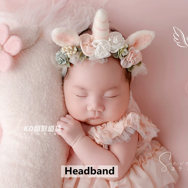 Avezano Pink Tulle Skirt with Pony Doll Newborn Photography Outfit