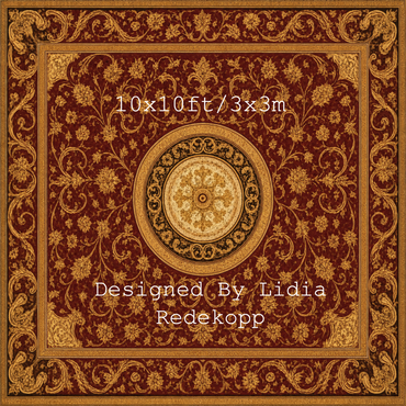 Avezano Burgundy and Gold Ornate Rug Photography Backdrop Designed By Lidia Redekopp