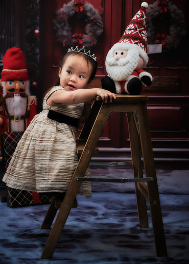 Portes rouges d'Avezano décorées de couronnes de Noël, toile de fond pour photographie 