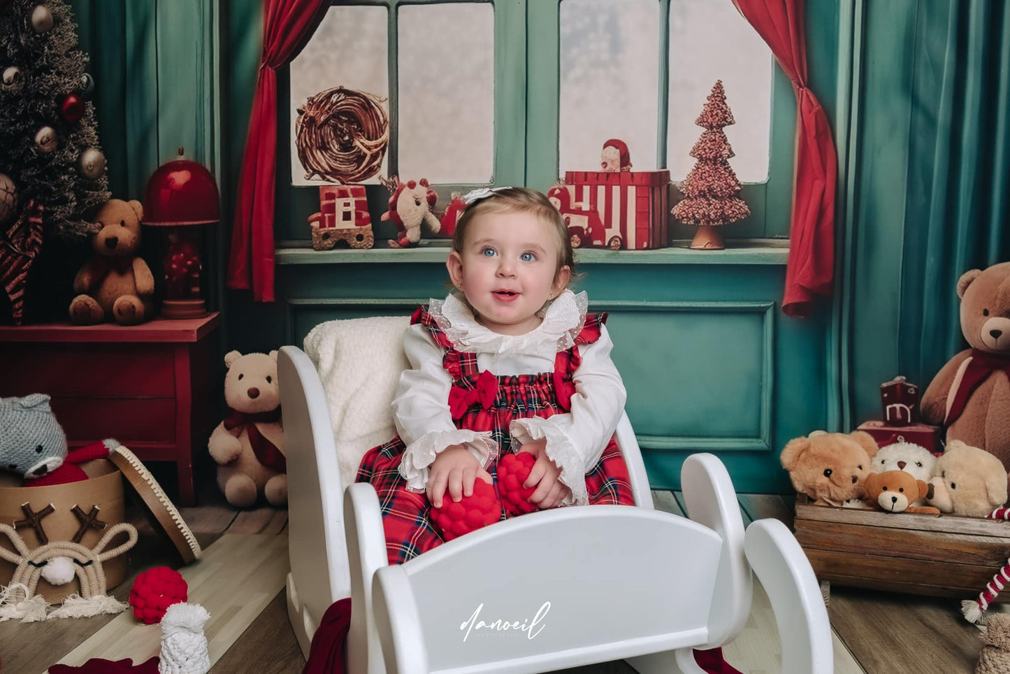 Avezano Christmas Gift Banner Room Photography Backdrop