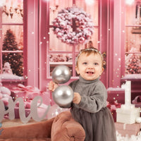 Avezano Pink Christmas Store Gift Photography Backdrop