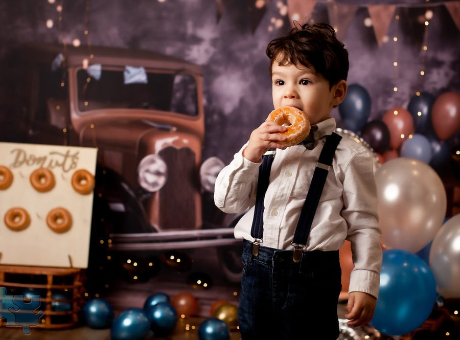 Avezano Car Children's First Birthday Party Photography Background