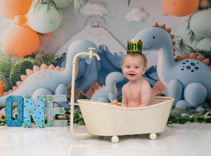 Toile de fond du modèle de dinosaures bleus d'Avezano conçue par Danyelle Pinnington