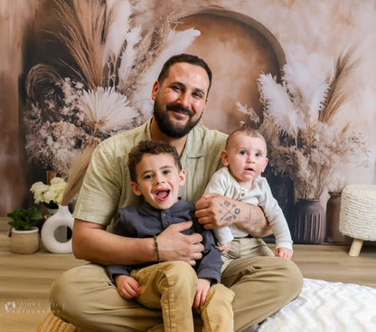 Avezano Arch Wall and Vase Reeds Room Photography Backdrop