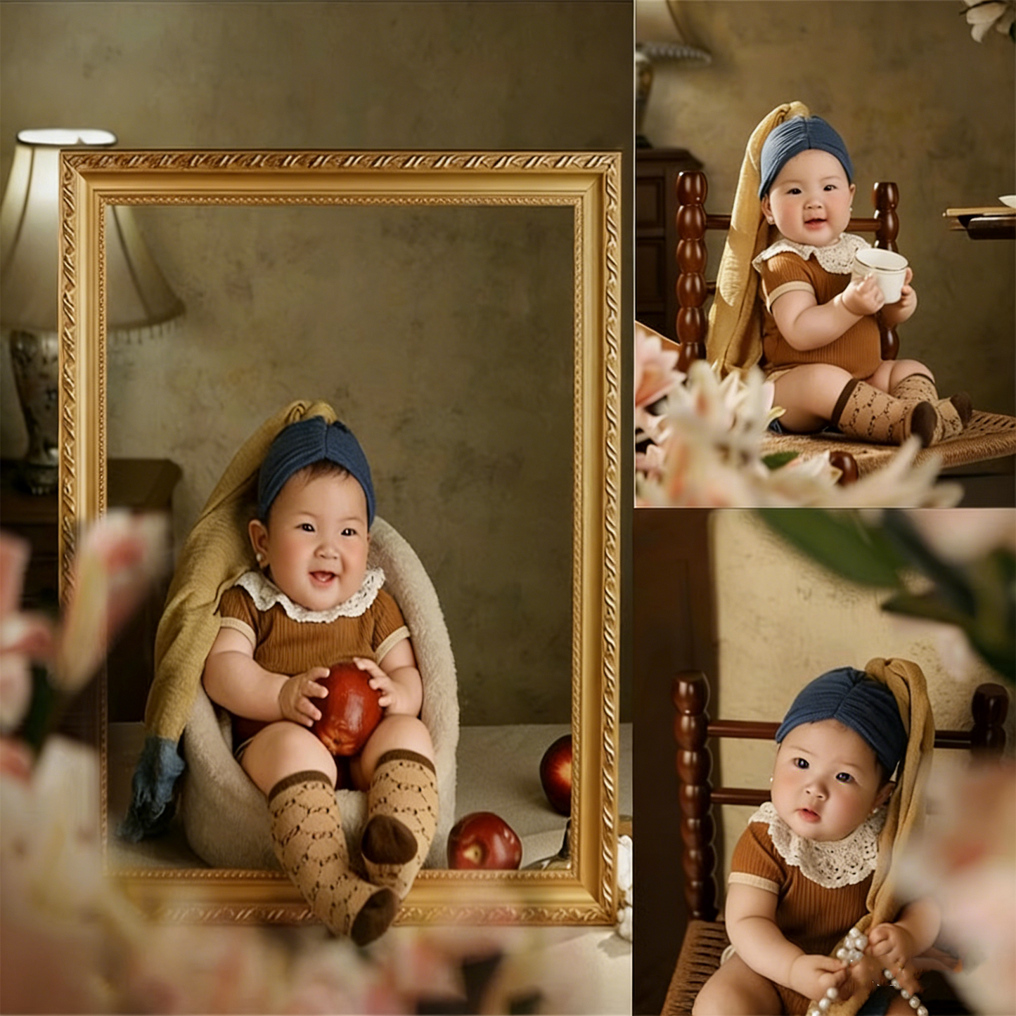 Avezano Pearl Girl Theme Photography Props for Newborn and Baby Photoshoot