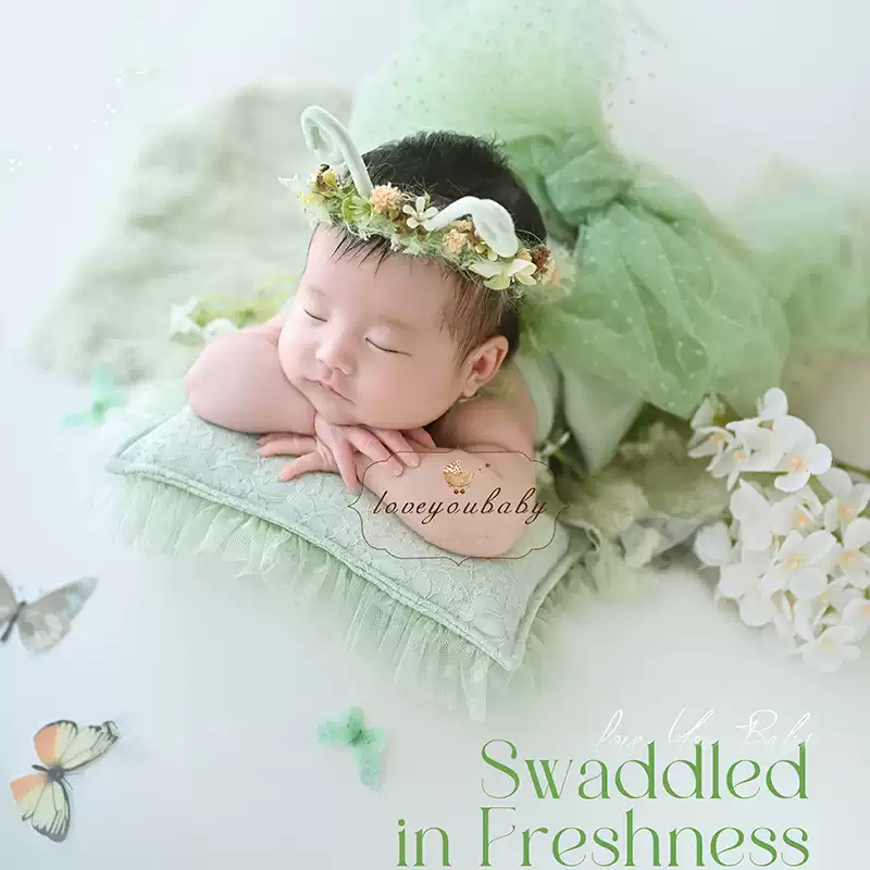 Avezano Spring Forest Style Newborn Swaddle & Hair Accessory Photography Theme