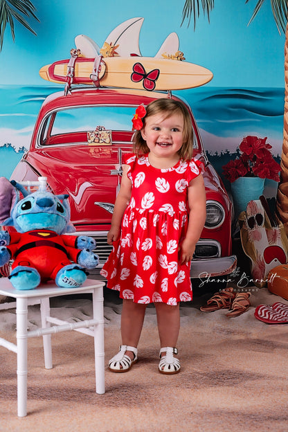 Toile de fond pour photographie de fête sur la plage d'été d'Avezano avec soleil et parasols