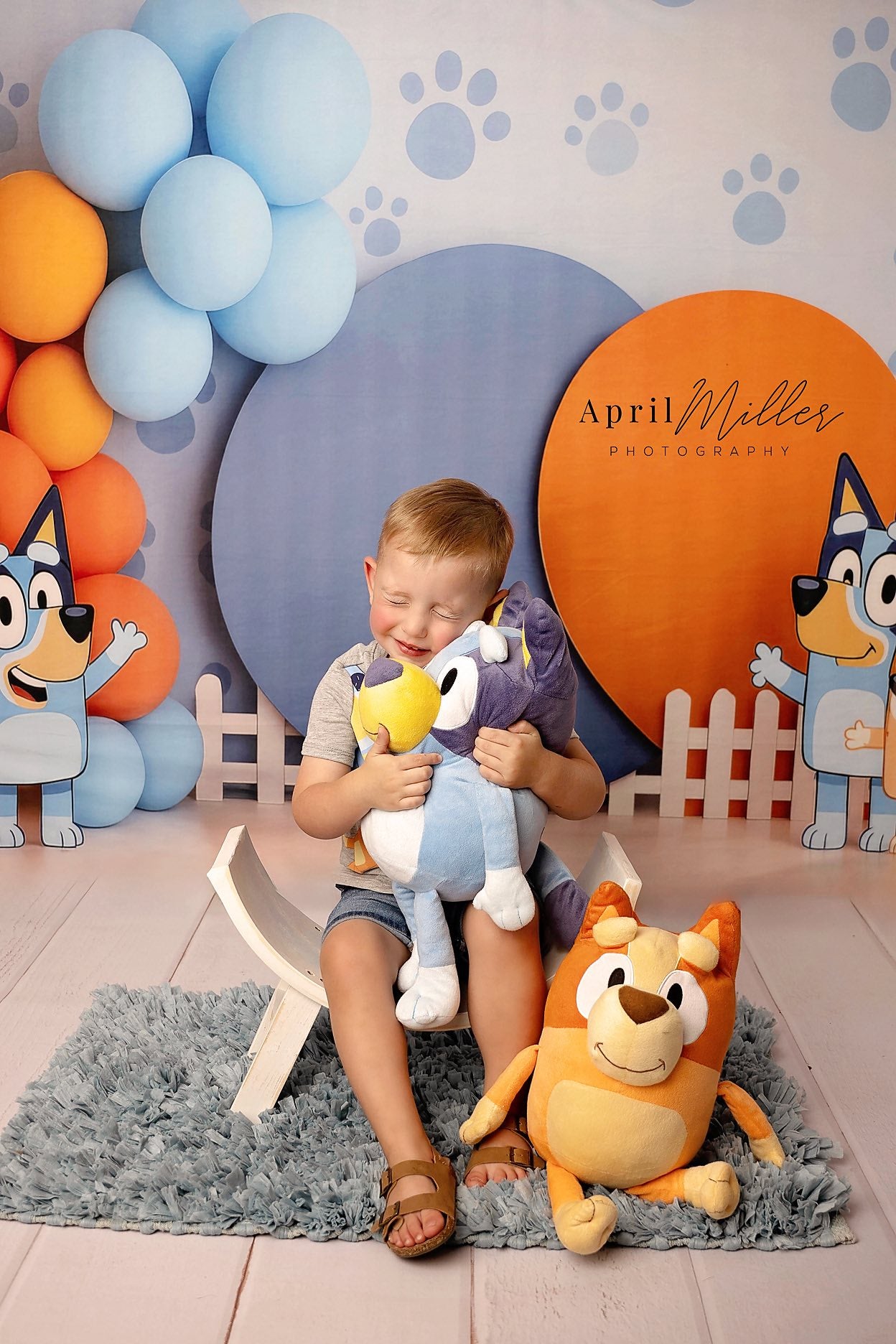 Avezano Bluey Theme Blue Yellow Balloon Photography Backdrop Designed By Polly Ro Design