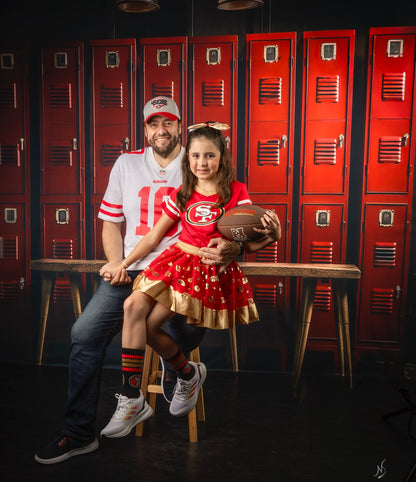Avezano Red Locker Photography Backdrop For Back To School