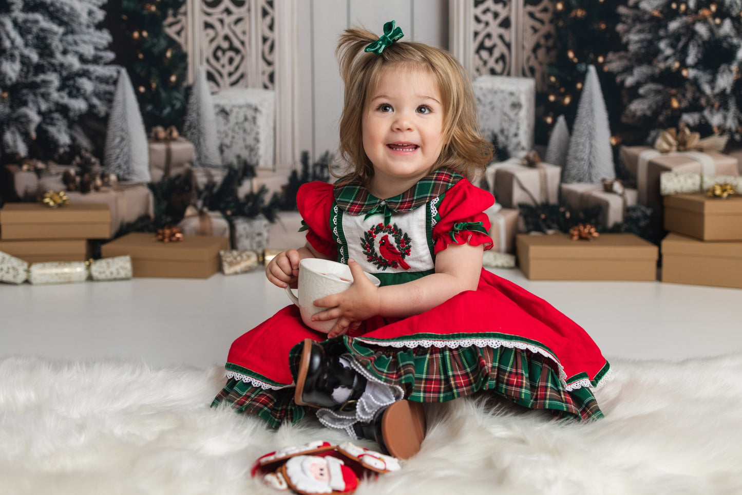 Avezano Christmas Tree and Screen Photography Backdrop Designed By Polly Ro Design