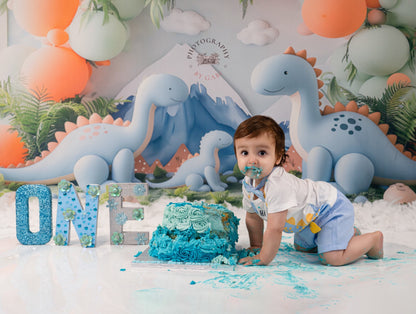 Toile de fond du modèle de dinosaures bleus d'Avezano conçue par Danyelle Pinnington