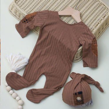Avezano Baby Knot Hat and Romper Set for Newborn Photoshoot
