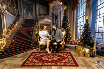 Avezano Christmas Living Room Red Staircase Room Set By Lecheme Ruby Gu