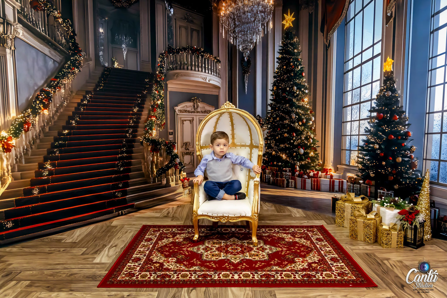 Avezano Christmas Living Room Red Staircase Room Set By Lecheme Ruby Gu