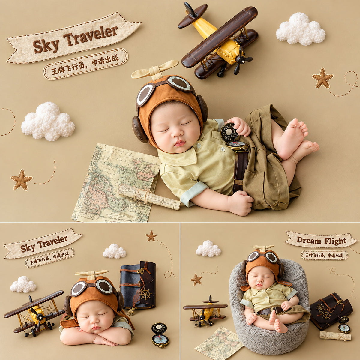 Avezano Newborn Pilot Themed Photography Prop Set