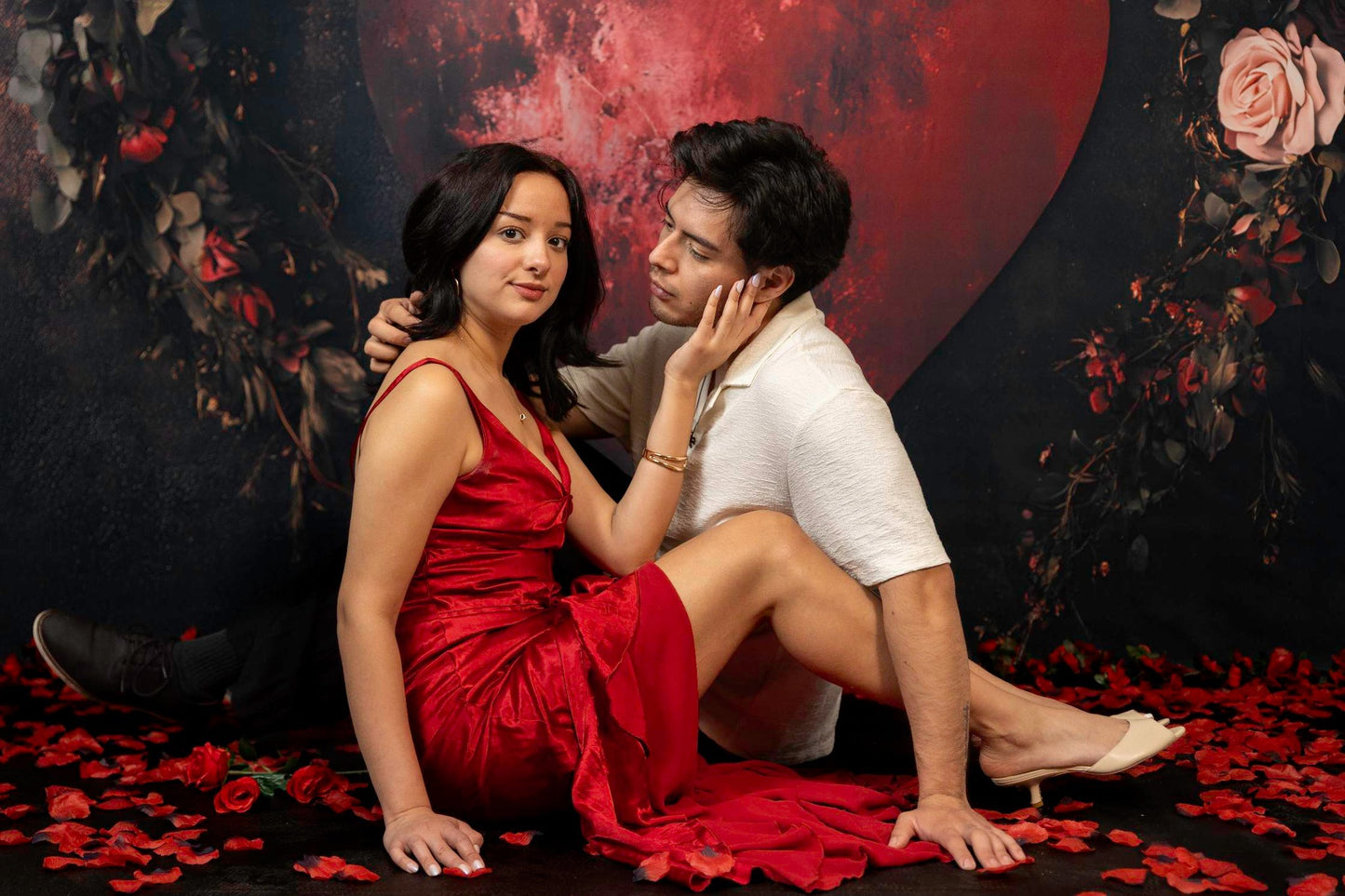 Avezano Valentine's Day Rose and love Photography Backdrop By Lecheme Ruby Gu