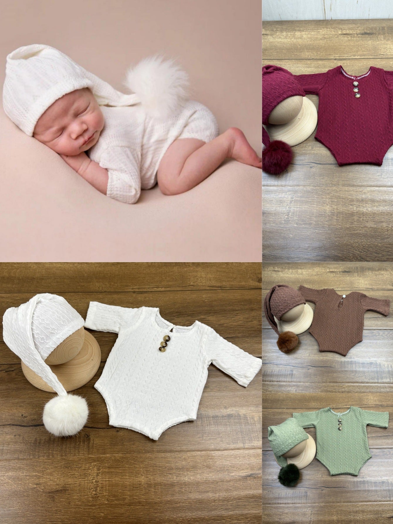 Avezano Newborn Photography Costume Props Pompom Hat