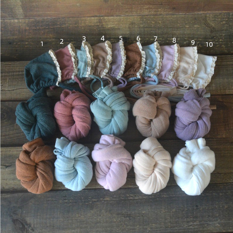 Avezano Newborn Photography Outfit Baby Photoshoot Hat and Wrap Set