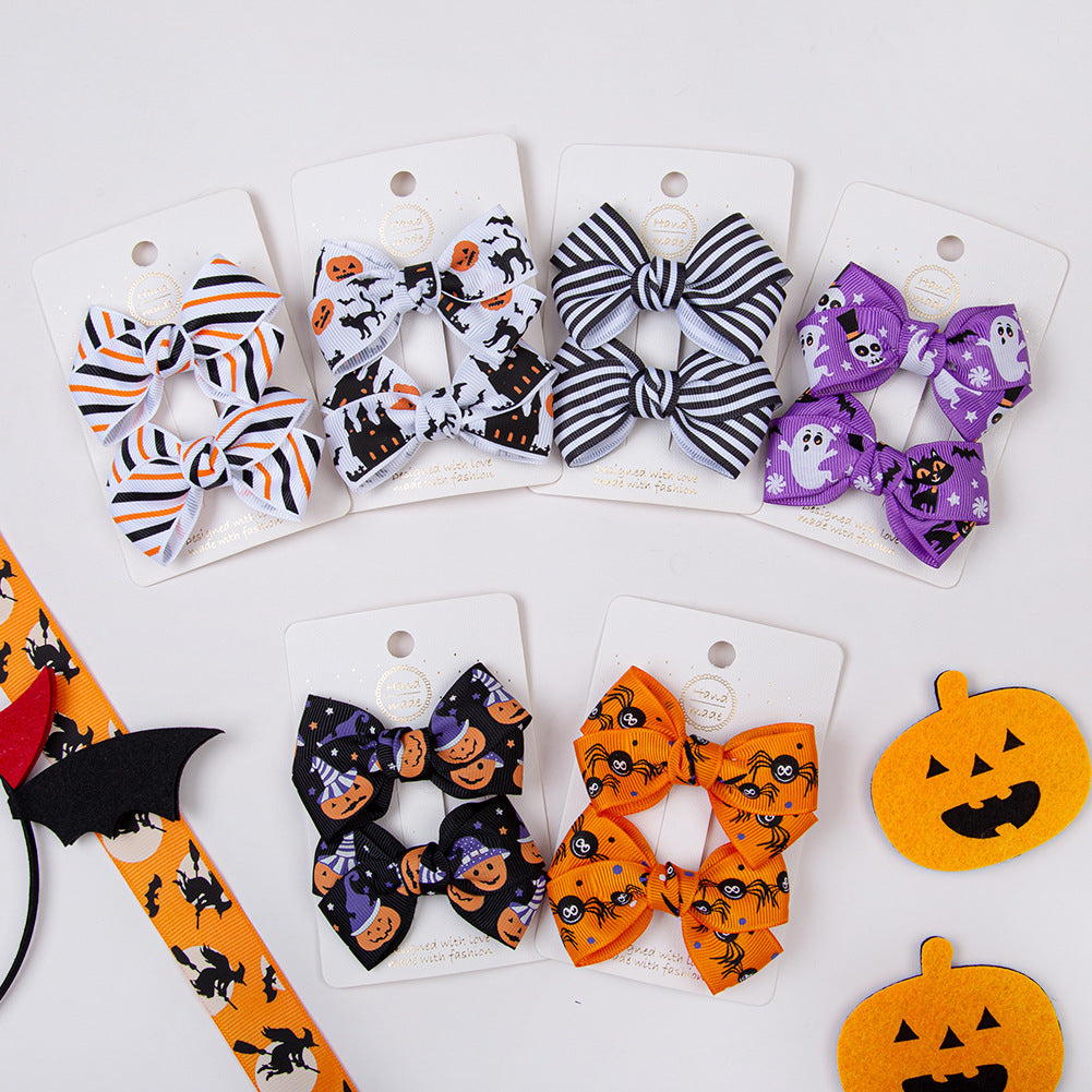 Avezano Halloween Baby Bow Hair Clips 2Pcs Photo Props