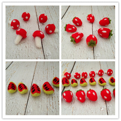Avezano Felt Strawberry Mushroom Watermelon Plush Doll Baby Photography Accessories