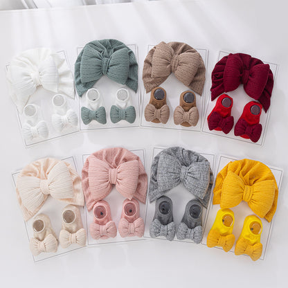 Avezano Newborn Big Bow Headband and Bow Socks Prop Set