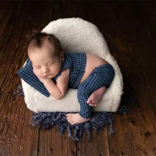 Avezano Plaid Newborn Photography Pillow Prop Set