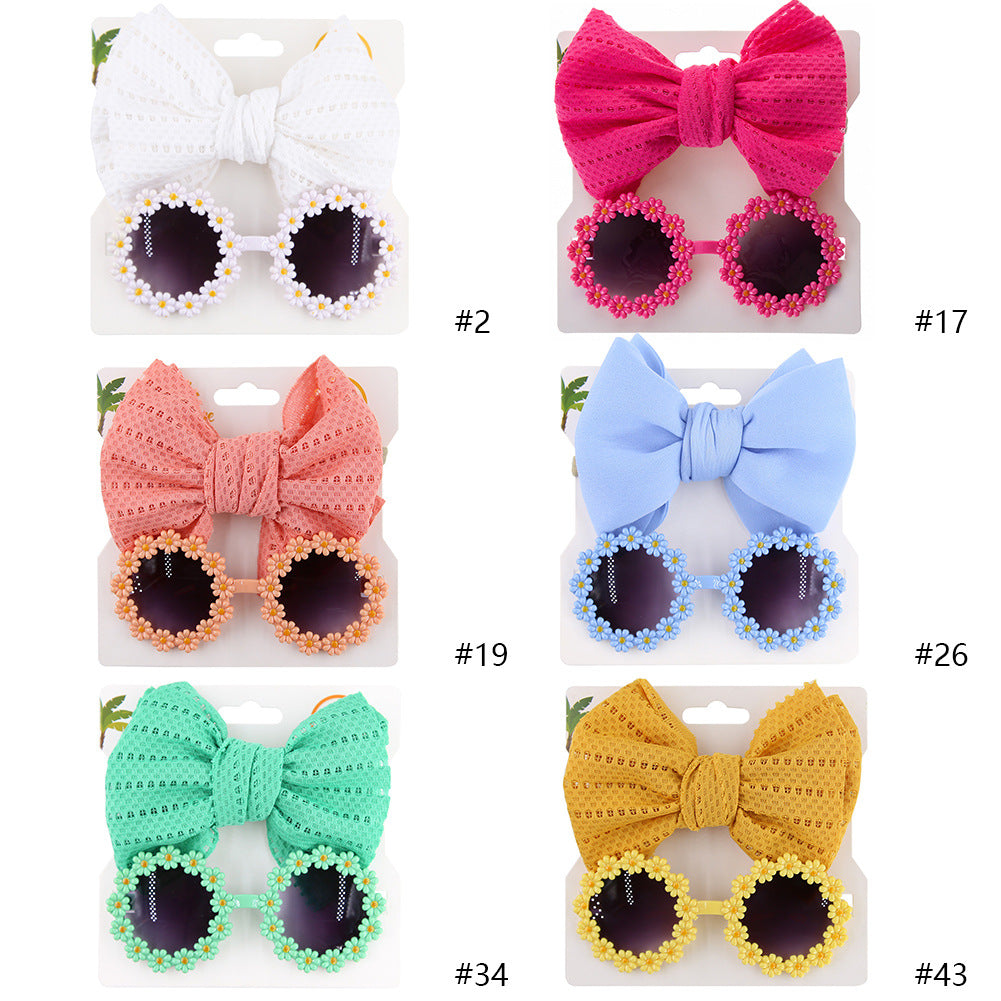 Avezano Baby Daisy Sunglasses and Sunflower Headband Photo Props