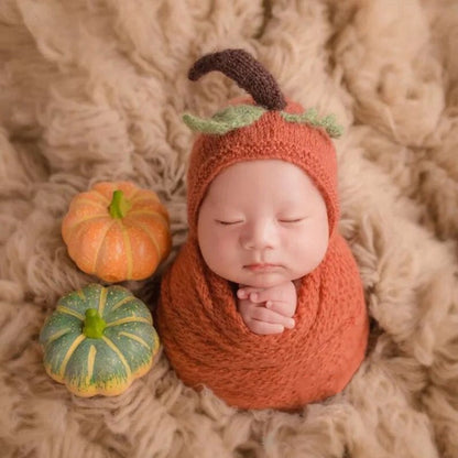 Avezano Newborn Mohair Pumpkin Hat Photography Prop