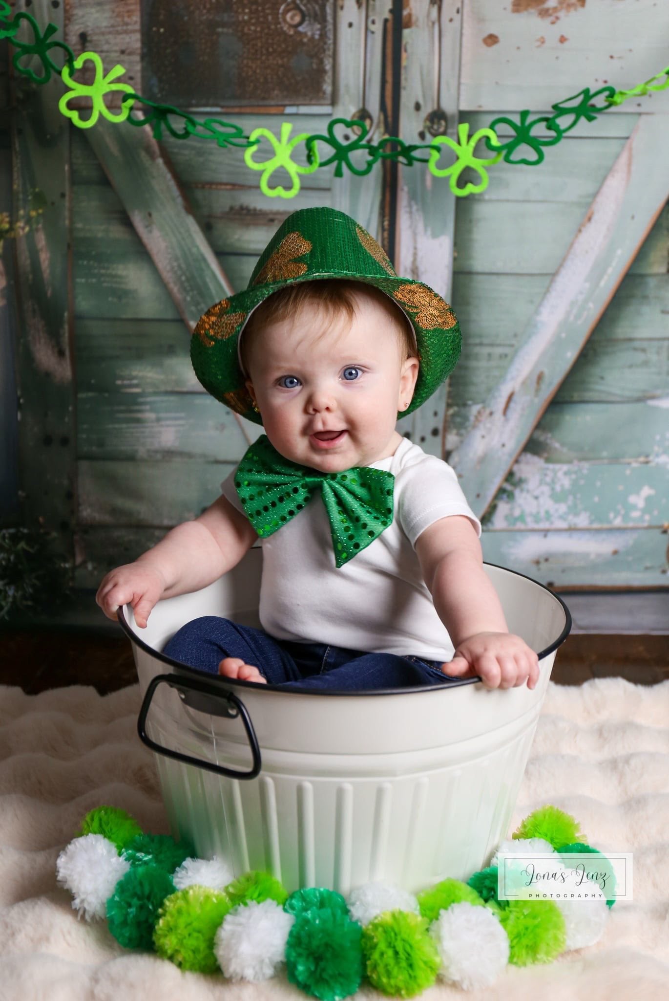 Avezano Spring Green Wooden Doors Photography Backdrop