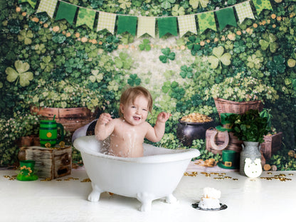 Avezano St. Patrick's Clover Gold Backdrop Designed By Enchanted Design Studio