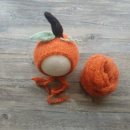 Avezano Newborn Mohair Pumpkin Hat Photography Prop