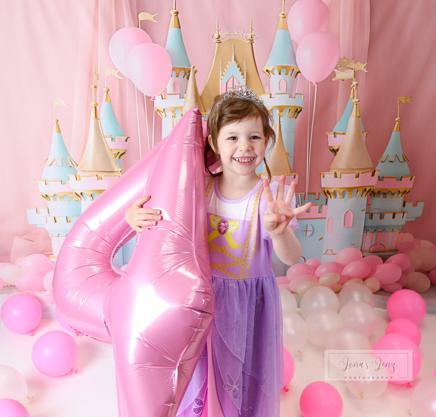 Avezano Pink Green Castle Palace Backdrop Designed By Danyelle Pinnington