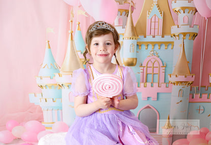 Avezano Pink Green Castle Palace Backdrop Designed By Danyelle Pinnington