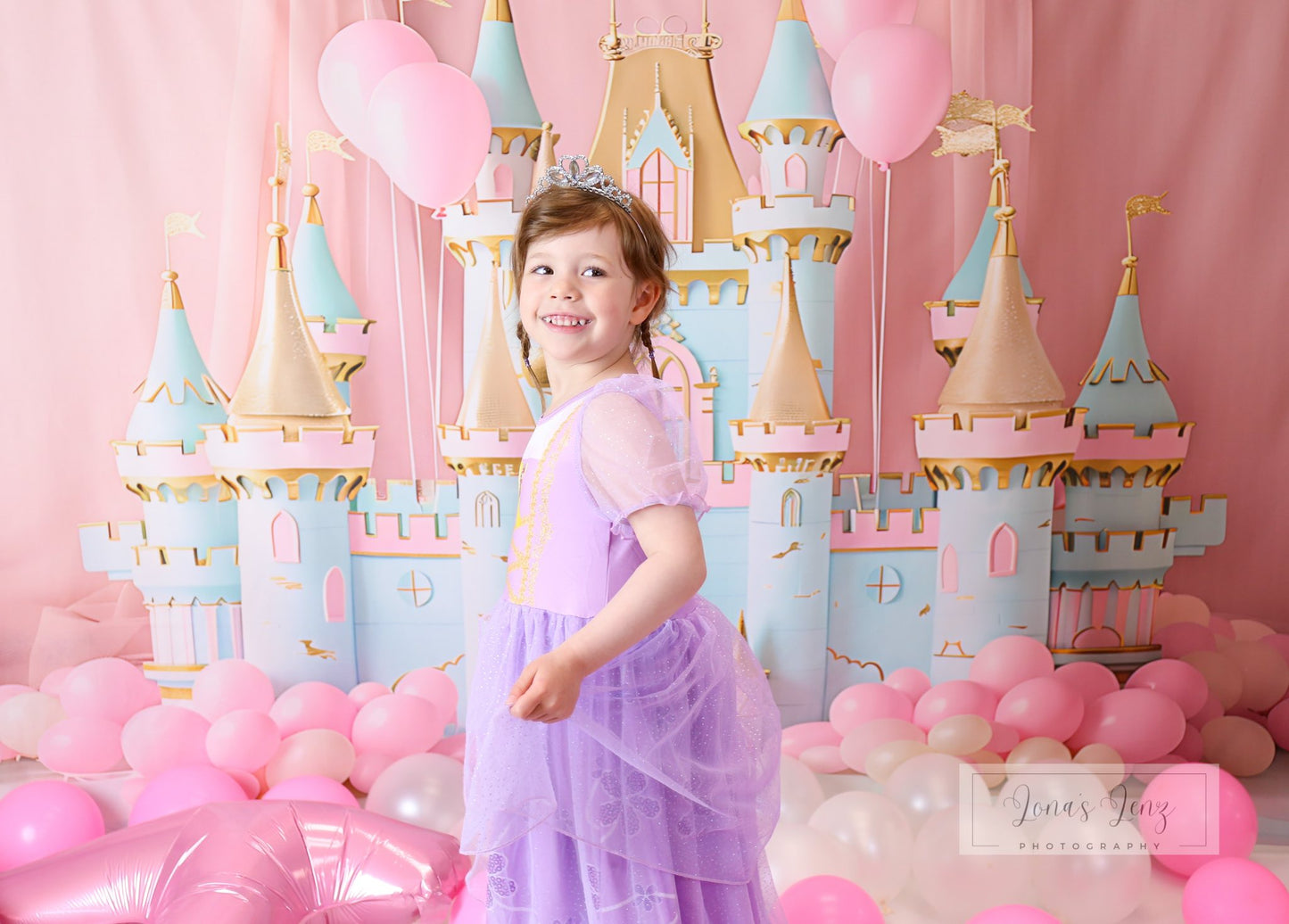 Avezano Pink Green Castle Palace Backdrop Designed By Danyelle Pinnington