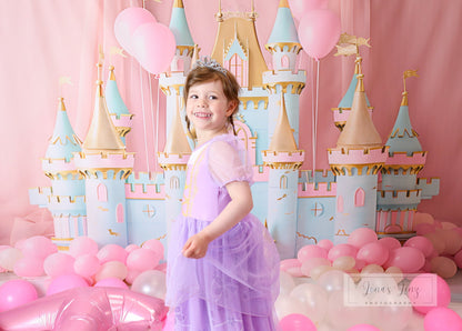 Avezano Pink Green Castle Palace Backdrop Designed By Danyelle Pinnington