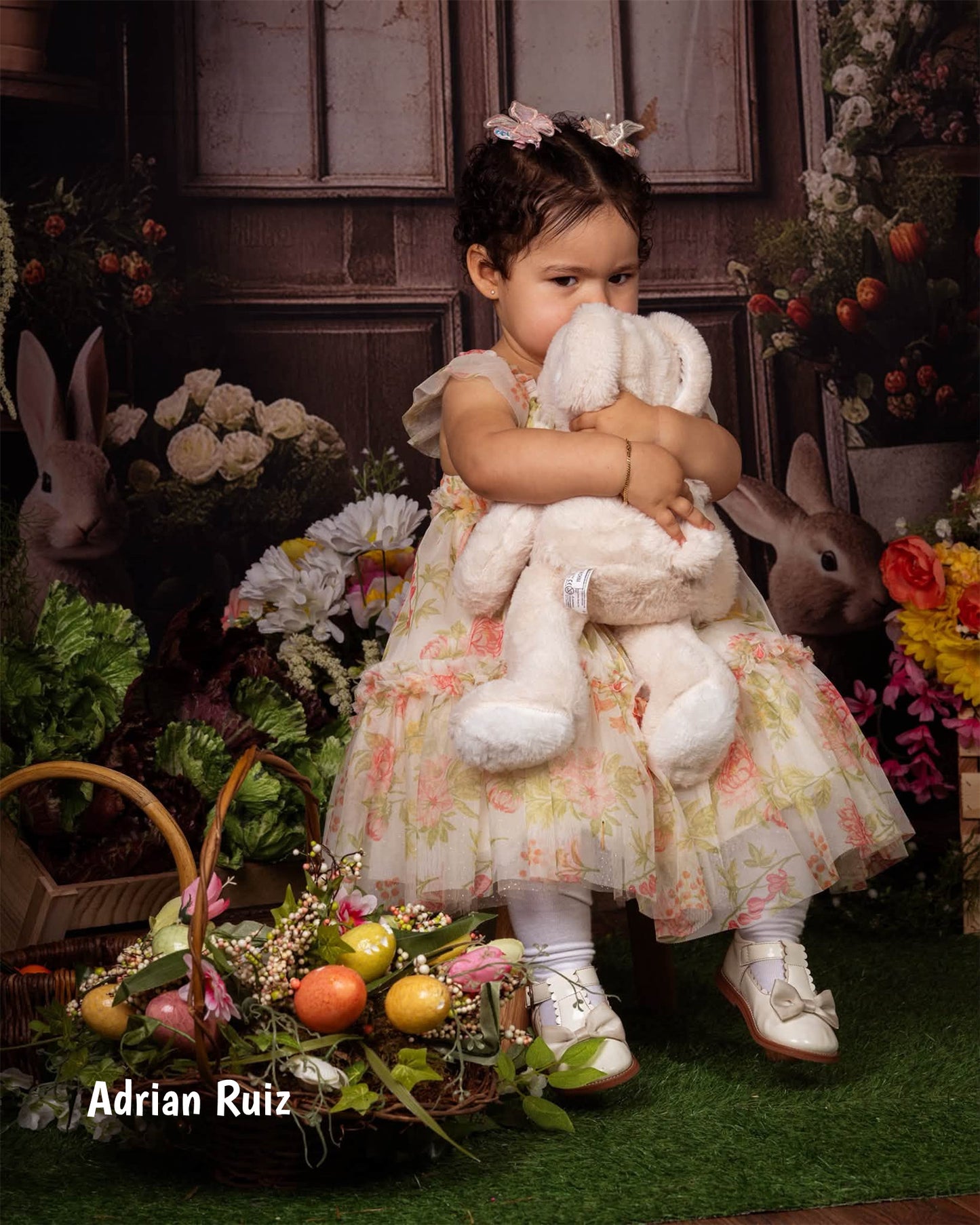 Avezano Spring Easter Retro Door et Green Plants Décoration Photographie Toile de fond 