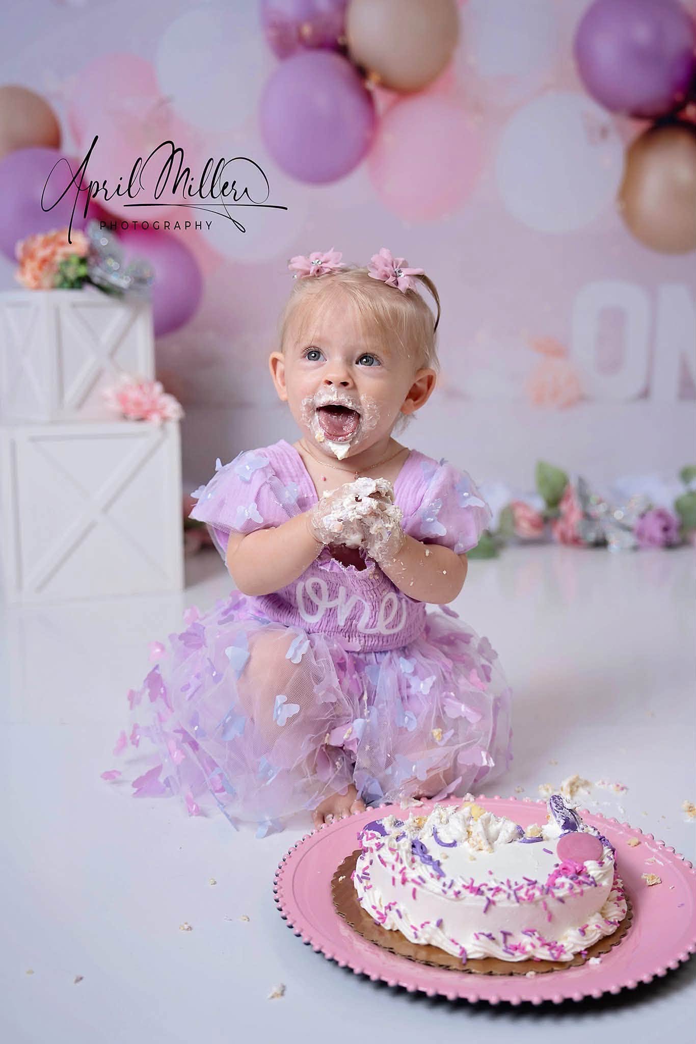 Avezano Baby One Birthday Balloon Backdrop for Photography By Miwako Lucy Photography