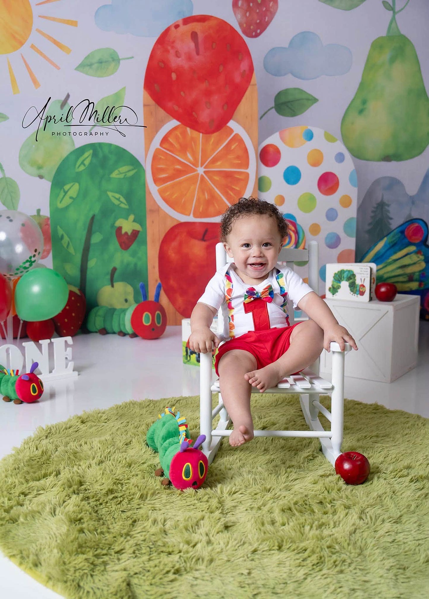 Avezano Caterpillar Fruit Theme Photography Backdrop Designed By Polly Ro Design