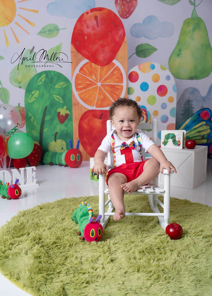 Avezano Caterpillar Fruit Theme Photography Backdrop Designed By Polly Ro Design