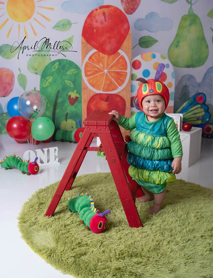 Avezano Caterpillar Fruit Theme Photography Backdrop Designed By Polly Ro Design