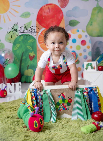 Avezano Caterpillar Fruit Theme Photography Backdrop Designed By Polly Ro Design