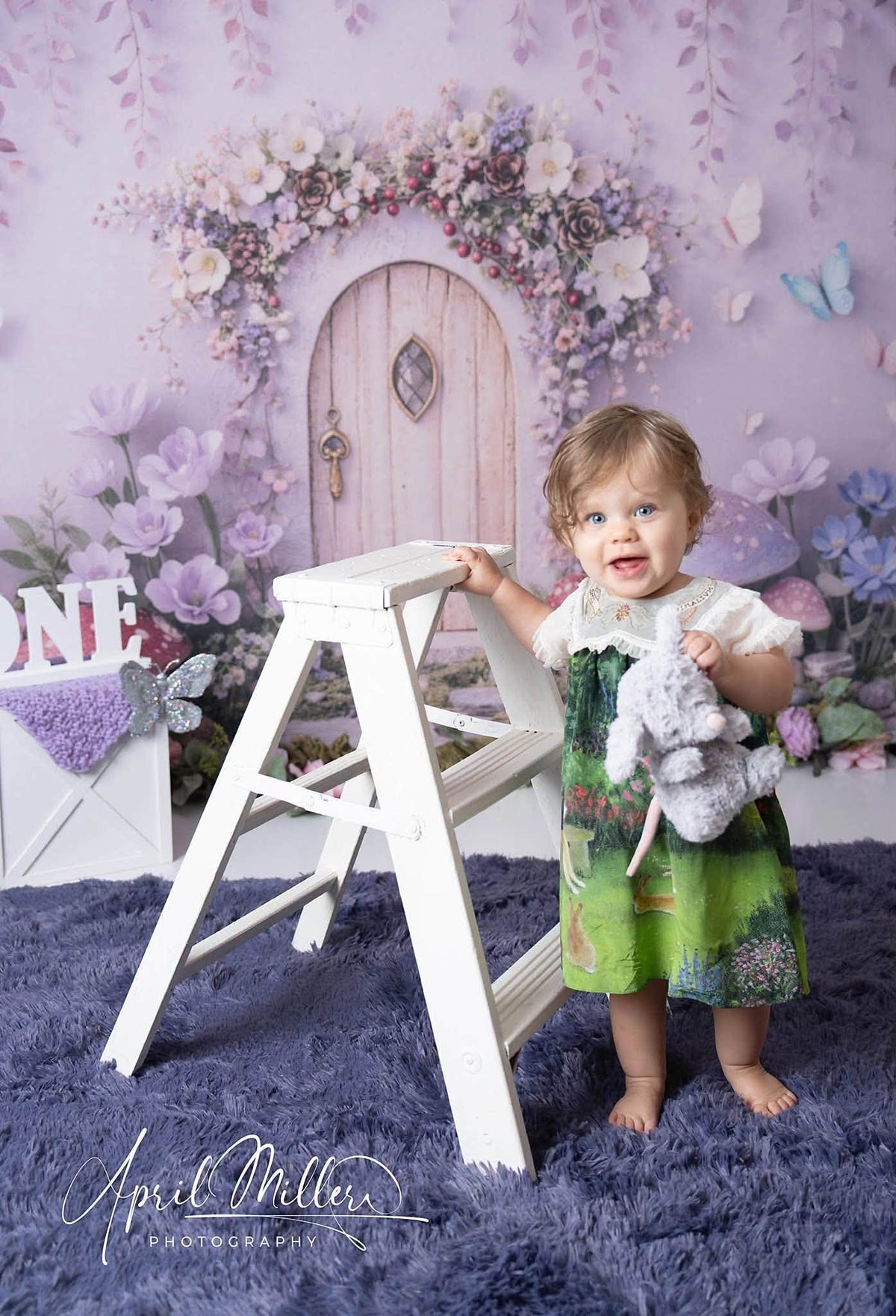 Avezano Pastel Fairy Door Mushroom Floral Photography Background