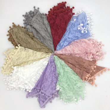 Avezano Baby Tassel Square Silk Scarf Wrapped in Cloth