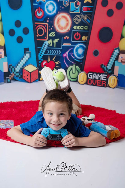 Avezano Pixel Game Party Photography Backdrop Designed By Polly Ro Design