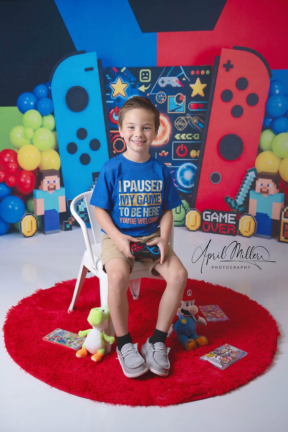 Avezano Pixel Game Party Photography Backdrop Designed By Polly Ro Design