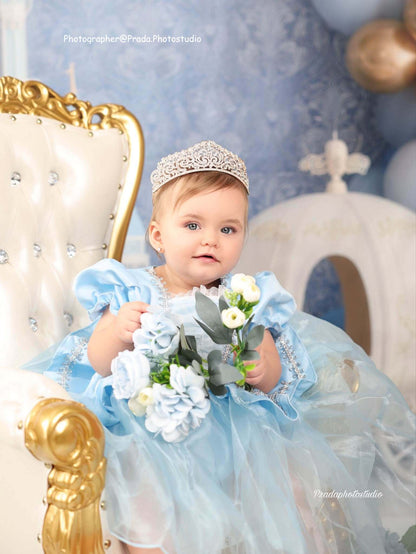 Avezano Fairytale Blue Castle Cinderella Photography Backdrop