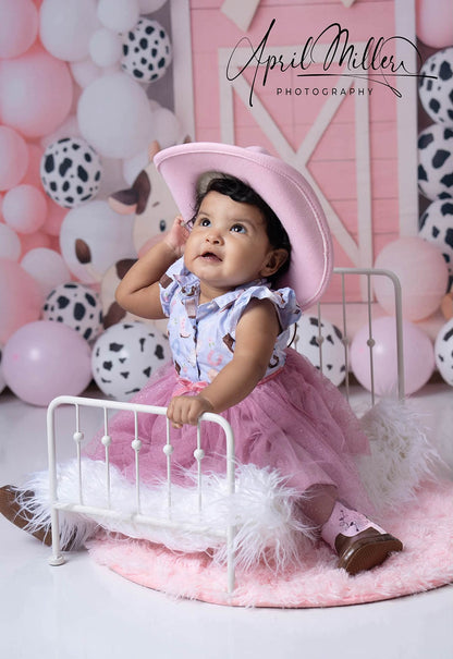 Avezano Pink Farm Birthday Backdrop Designed By Polly Ro Design