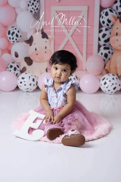Avezano Pink Farm Birthday Backdrop Designed By Polly Ro Design
