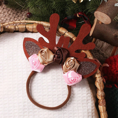 Avezano Newborn Tulle Tutu Skirt & Christmas Elk Flower Headband Set